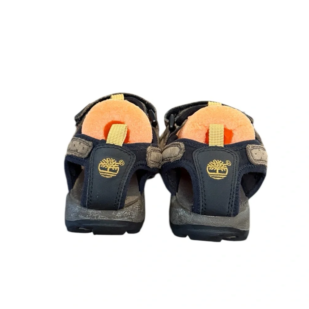 Timberland Brown and Black Outdoor Sandals with Adjustable Straps Kids Size 3